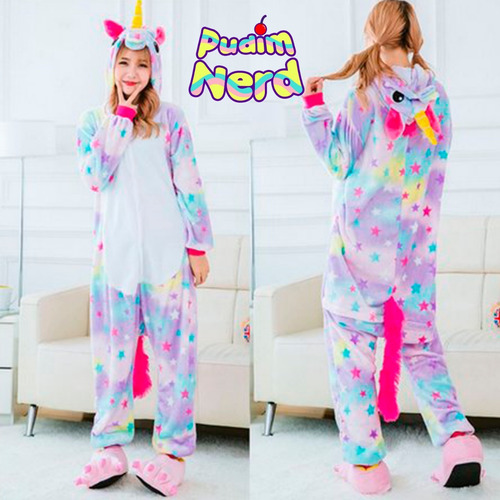 Unicórnio Estrelado Pijama Macacão Kigurumi - Pronta Entrega