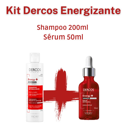 Kit Dercos Energy+ Shampoo 200ml + Sérum Antiqueda 50ml
