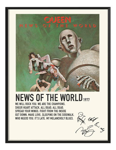 Poster Queen Album Music Tracklist Exito News Of World 80x40