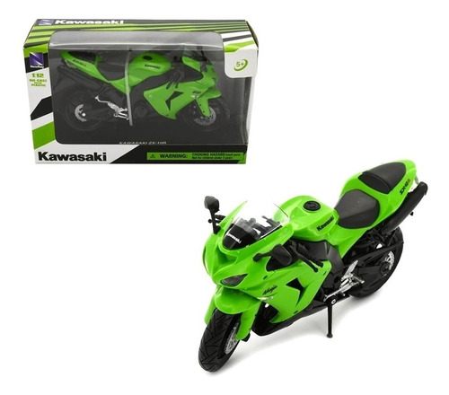 Moto De Colección Kawasaki Zx-10r Verde Escala 1:12 New Ray