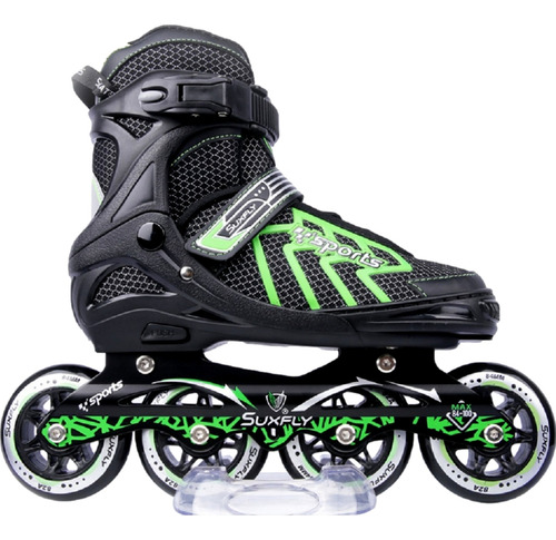 Patines Lineales Ajustables Alta Velocidad Tallas Variadas L / 37-38-39 Verde