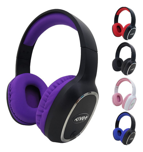 Fone De Ouvido Bluetooth Sem Fio Headphone Musica Stereo Cor Violeta