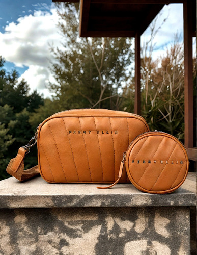 Bolsa Crossbody Perry Ellis A10165 Color Camel