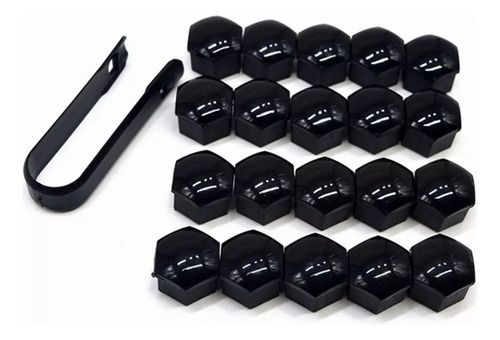 Kit 20 Cubre Birlos Con Llave Color Negro
