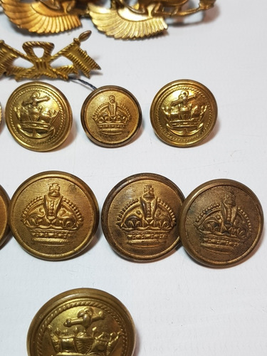 Imagen 8 de 10 de Botones Militares Hermoso Lote 18 Piezas Con Caja Ro 1912