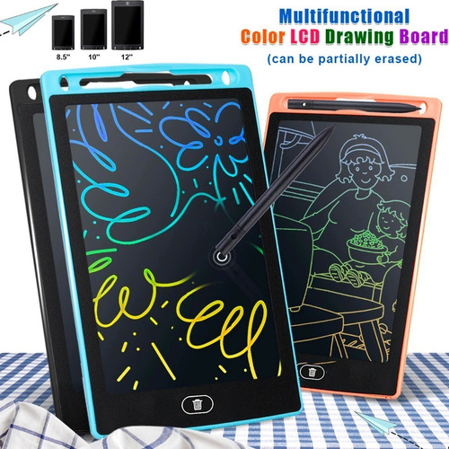 Tablet Desenho Lousa Digital Mágica Tela 12 Colorida Criança Vermelho