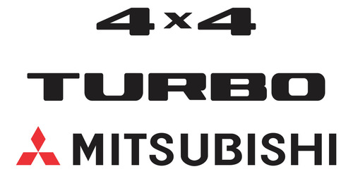 Kit Emblema Adesivo Mitsubishi L200 4x4 Turbo Mt001 Fgc