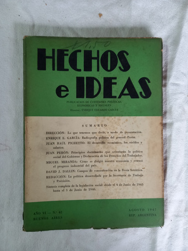 Hechos E Ideas 1947 Perón García Pichetto Miranda Dallin