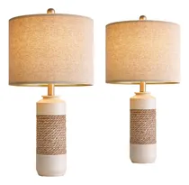 Comprar Lámparas De Mesa Oyears 23.75 Vintage Rattan, Set De 2