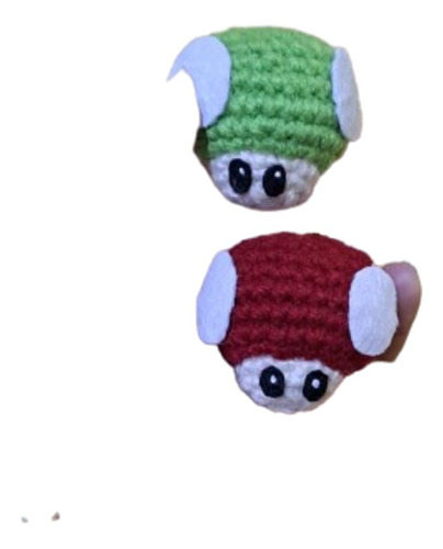 Llaveros De Los Hongos De Super Mario A Crochet/tejidos