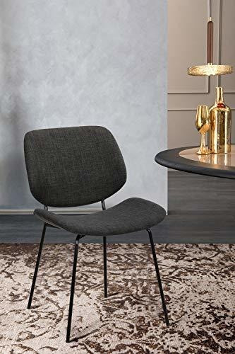 Armen Living Quest Modern Dining Accent Chair, Charcoal