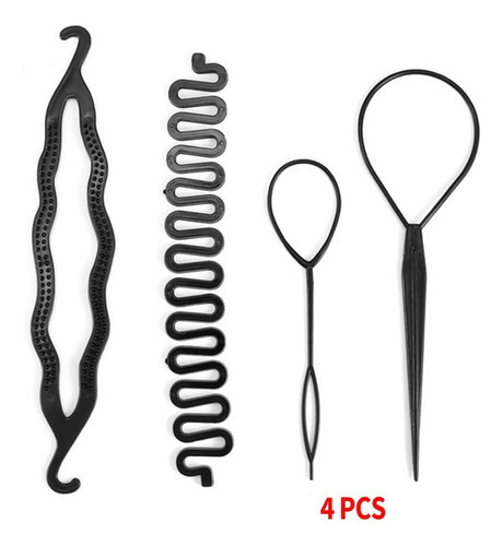 B Pelo Moño Hecedor Trenzado Peinado Clip Diy