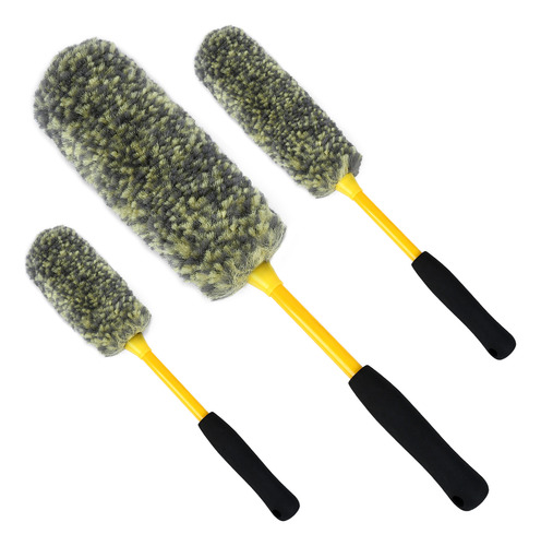 Cepillo De Ruedas Para Limpiar Neumáticos Set De Tres Amaril