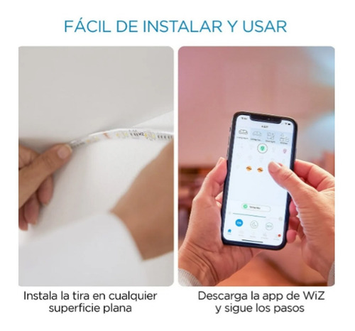 Extensión de Tira Led Inteligente Wiz Rgb 11w 1mts Wi-fi sin fuente de alimentación