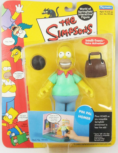 Playmates Toys The Simpsons Wos Pin Pal Homer Original