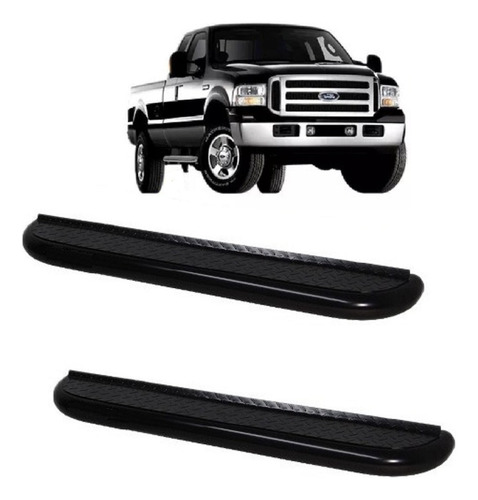 Estribo Tubular Plataforma Preto F250 F350 F4000 Simples