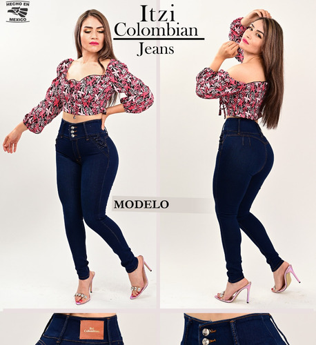 Pantalon Mezclilla De Dama Corte Colombiano Itzi Jeans E535