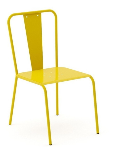 Set 4 Sillas Metálicas Nuuk Comedor Cafetería - Estructura De La Silla Amarillo