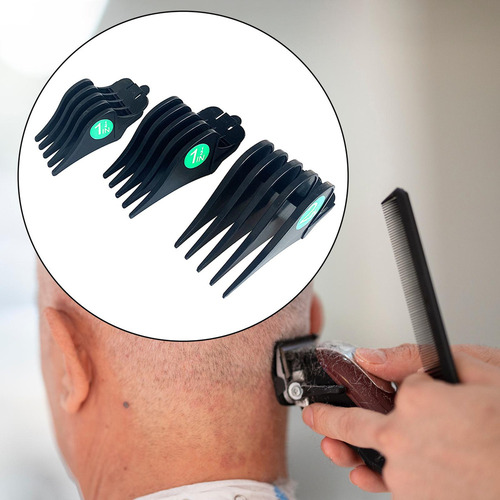 S 3 Unids / Set Peines De Límite De Cortadora De Pelo Negro
