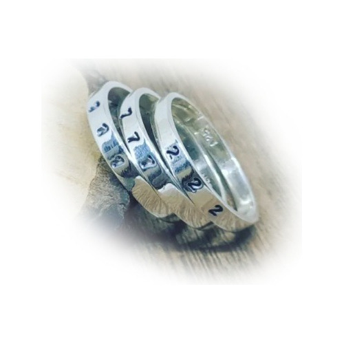 Anillo Cinta X3 Con Números - Plata 925 - A084