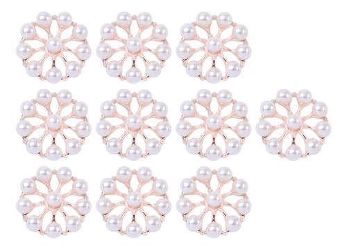 10 Adornos De Flores Con Diamantes De Imitación En Tipo C