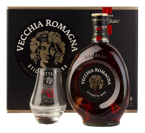 Brandy Vecchia Romagna 40° 750ml Estuche + Vaso Importado 