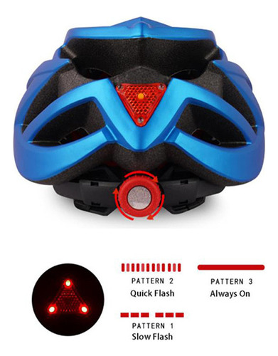 Casco De Bicicleta Mtb Unisex Con Luz Trasera Led