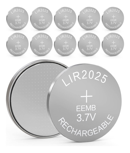 10pcs Lir2025 Rechargeable Battery 3.7v Lithiumion Coin...