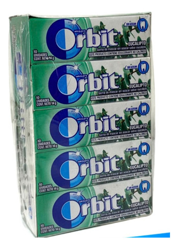 Chicle Orbit Eucalipto Sin Azúcar X15 Unidades.