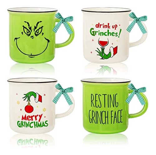 Whaline 4 Piezas Mini Taza De Café De Navidad Con Cinta Con 