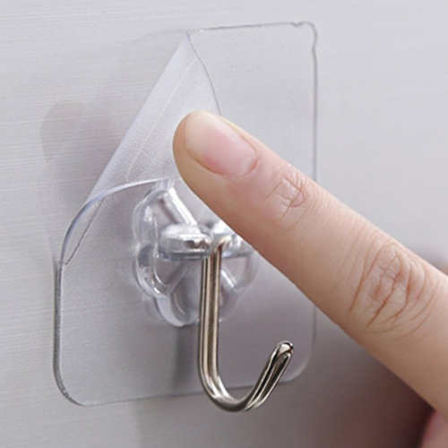 Set De 10 Ganchos Adhesivos Transparentes