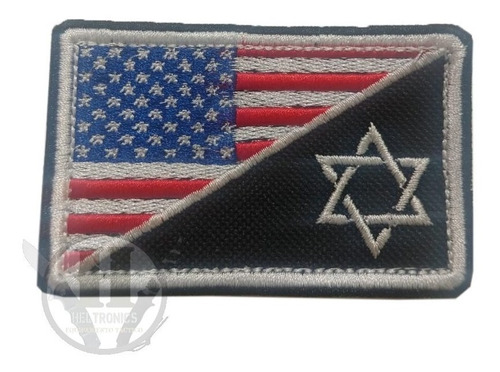 Parche Bordado Bandera Estados Unidos + Israel Gorra Mochila