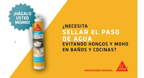 Imagen 3 de 3 de Silicona Blanca Para Baño Y Cocina Antihongo 280ml Sika