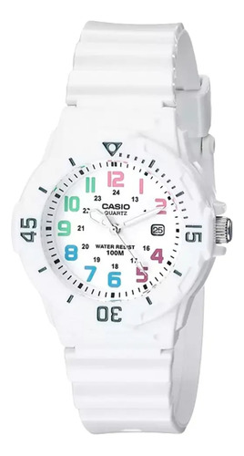 Reloj Casio Malla De Pvc Color Blanco Lrw-200h-7bvdf