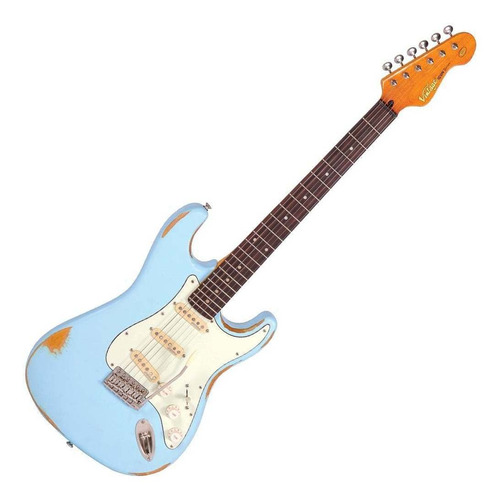 Guitarra eléctrica Vintage Icon Series V6 de álamo laguna blue con diapasón de palo de rosa