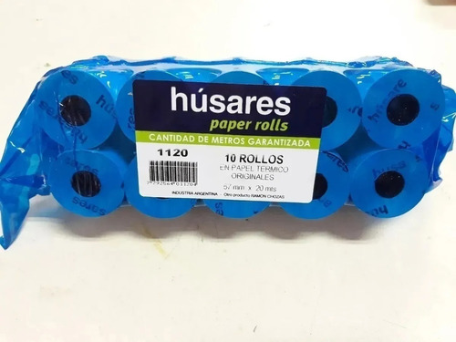 10 Rollos Papel Husares Termico  57mm X 20m Posnet