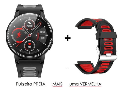 Imagem 9 de 10 de Smart Watch S20 1,3 Full Touch Screen + Pulseira Vermelha