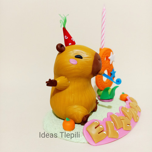 Caketopper Capibara Vela Personalizada Decoración Cumpleaños Niño/niña Capibaras