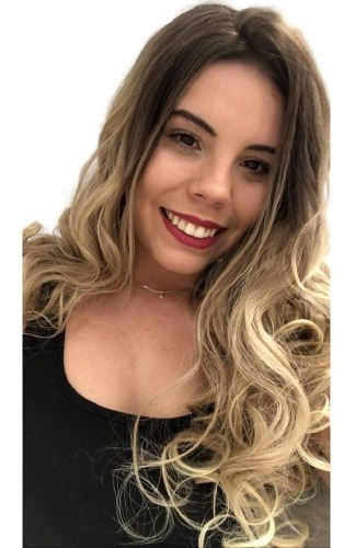 Imagem 1 de 5 de Peruca Front Lace Loira Ombrehair Grazi Fibra Futura Jachair