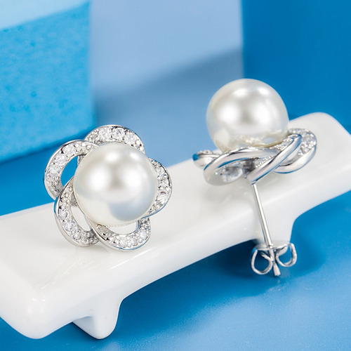 Pendientes De Perlas De Estrella De Cinco Puntas, Pendientes