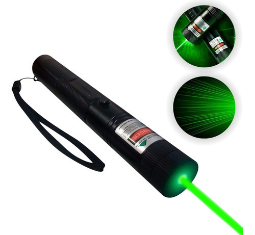 Lápiz puntero láser verde ultra fuerte con un alcance de 50 km