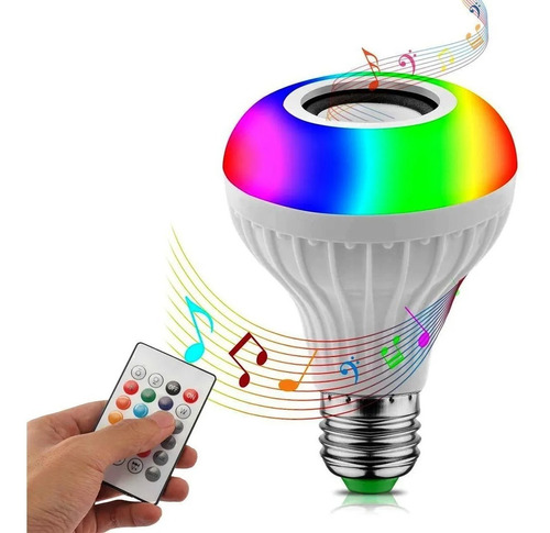 Lampara Led Rgb Control Remoto Luz Musica Parlante Bluetooth