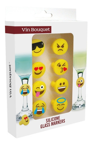 Juego De 8 Marca Copas De Emojis Vin Bouquet