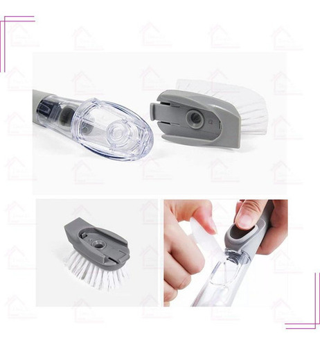 Escova De Limpeza Com Dispenser De Detergente Louças Panela