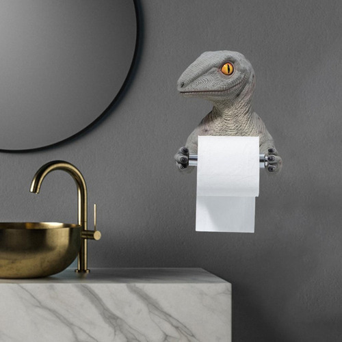 Soporte De Papel Higiénico De Dinosaurio Realista Soporte Color Gris