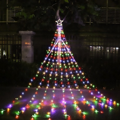 Árbol De Navidad Con Cinta Led Solar Para Decoración De Tarr