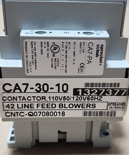 *new* Sprecher + Schuh Ca7-30-10-120 Contactor 110/120v Dde