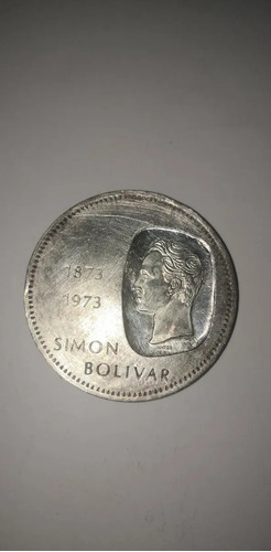 Doblón De Plata Conmemorativa De 1873-1973 Simón Bolívar