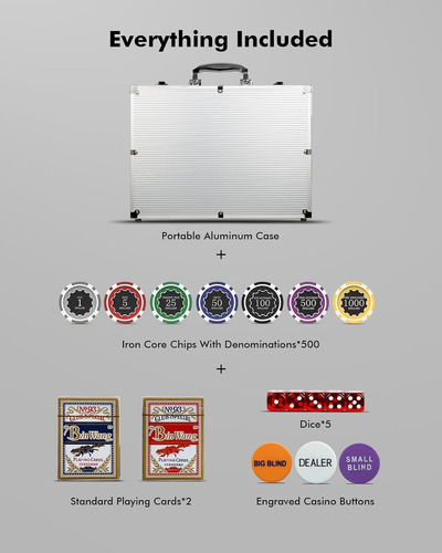 Juego De Fichas Touch Poker De 500 Piezas Diseñado Por Exper