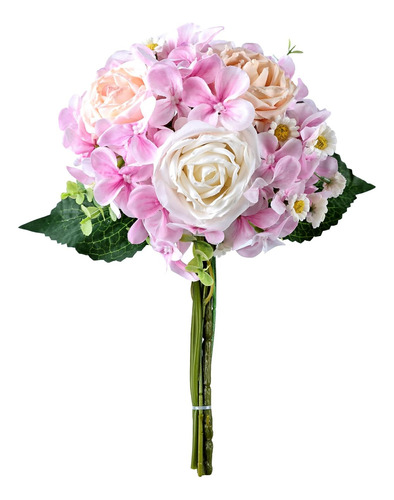 Ramo Artificial De Hortensias Rosas, Rosas De Seda Falsas, A